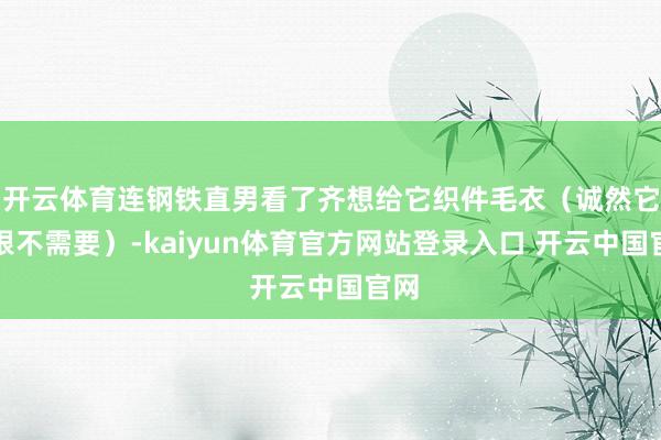 开云体育连钢铁直男看了齐想给它织件毛衣（诚然它压根不需要）-kaiyun体育官方网站登录入口 开云中国官网