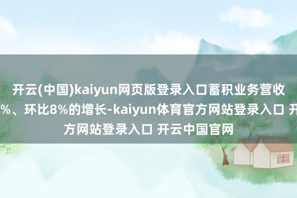 开云(中国)kaiyun网页版登录入口蓄积业务营收兑现同比12%、环比8%的增长-kaiyun体育官方网站登录入口 开云中国官网