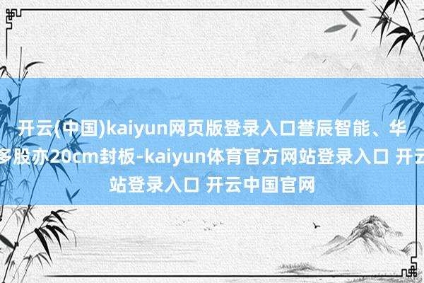 开云(中国)kaiyun网页版登录入口誉辰智能、华盛锂电等多股亦20cm封板-kaiyun体育官方网站登录入口 开云中国官网