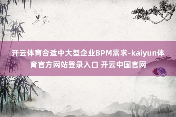 开云体育合适中大型企业BPM需求-kaiyun体育官方网站登录入口 开云中国官网