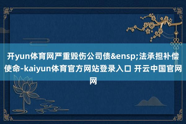 开yun体育网严重毁伤公司债 法承担补偿使命-kaiyun体育官方网站登录入口 开云中国官网